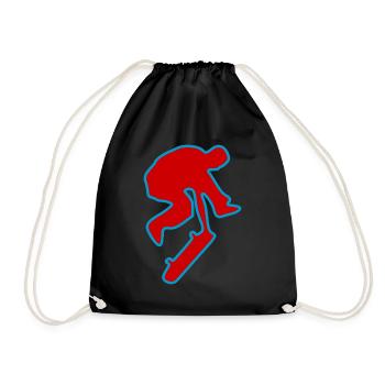 Skateboard Skater Skateboarder Skate - Drawstring Bag - black - Front