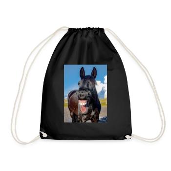 Horse LOL - Drawstring Bag - black - Front