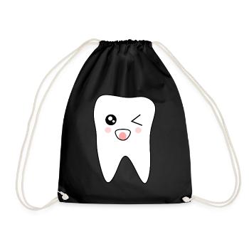 Tooth, Teeth, Dentist Costume Carnival Carnival - Drawstring Bag - black - Front