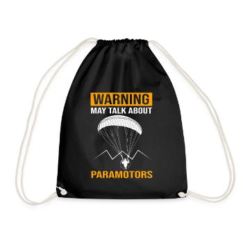 Gleitschirmflieger Gleitschirmfliegen Paragliding - Turnbeutel - Schwarz - Vorne