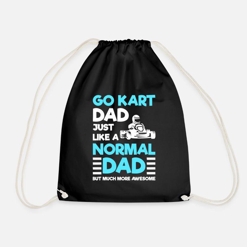 Go-kart kart racing race - Drawstring Bag - black