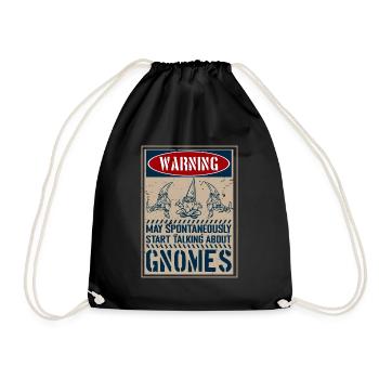 Dwarf Garden Gnome - Drawstring Bag - black - Front