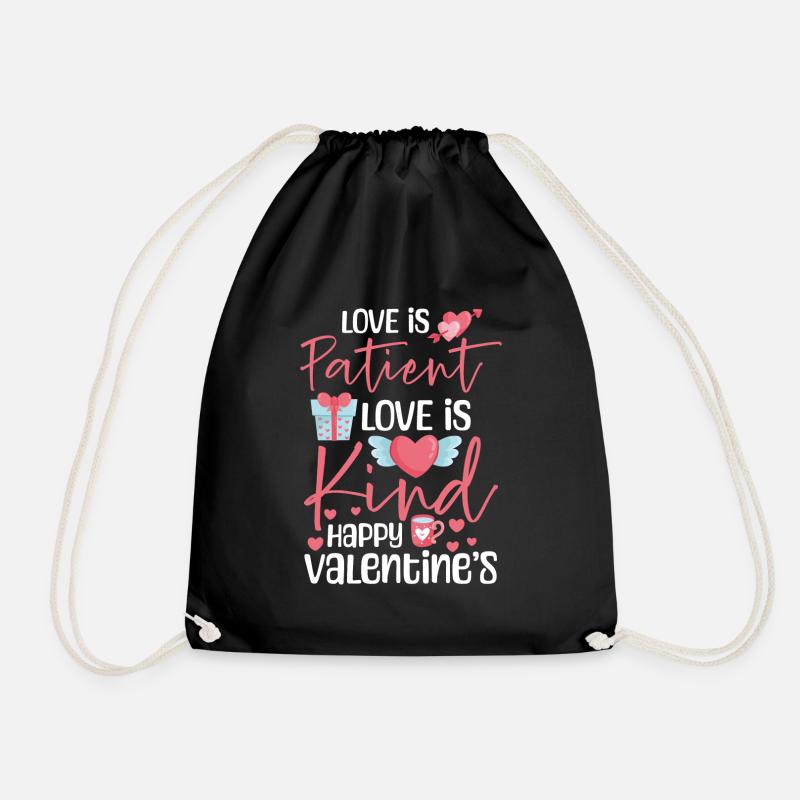 Valentine's Day Boyfriend In Love Affection - Drawstring Bag - black