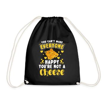 Cheese lover foodie - Drawstring Bag - black - Front