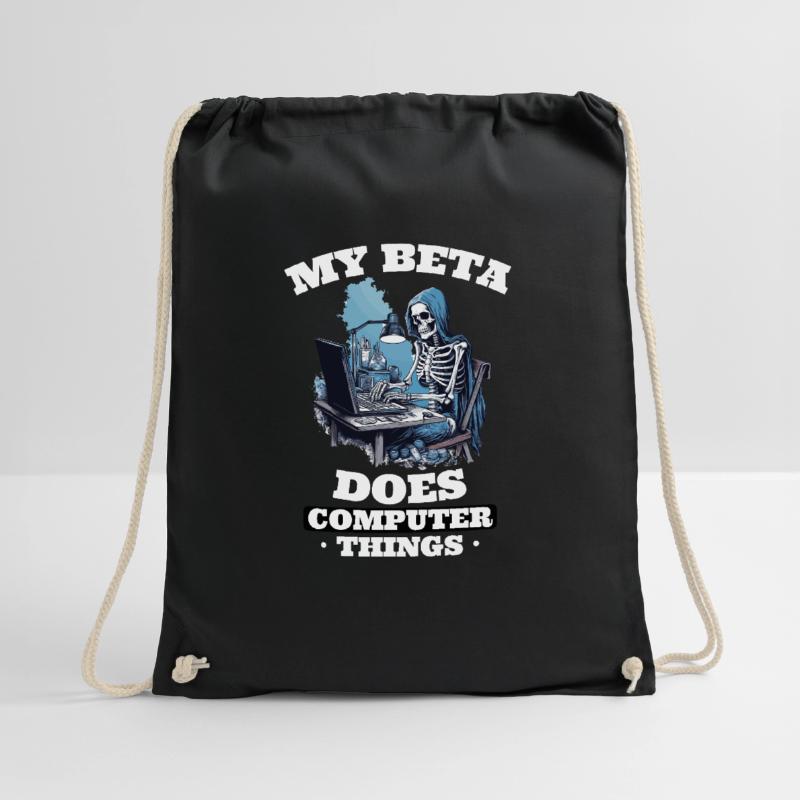 My beta makes computer things programmers Drawstring Bag