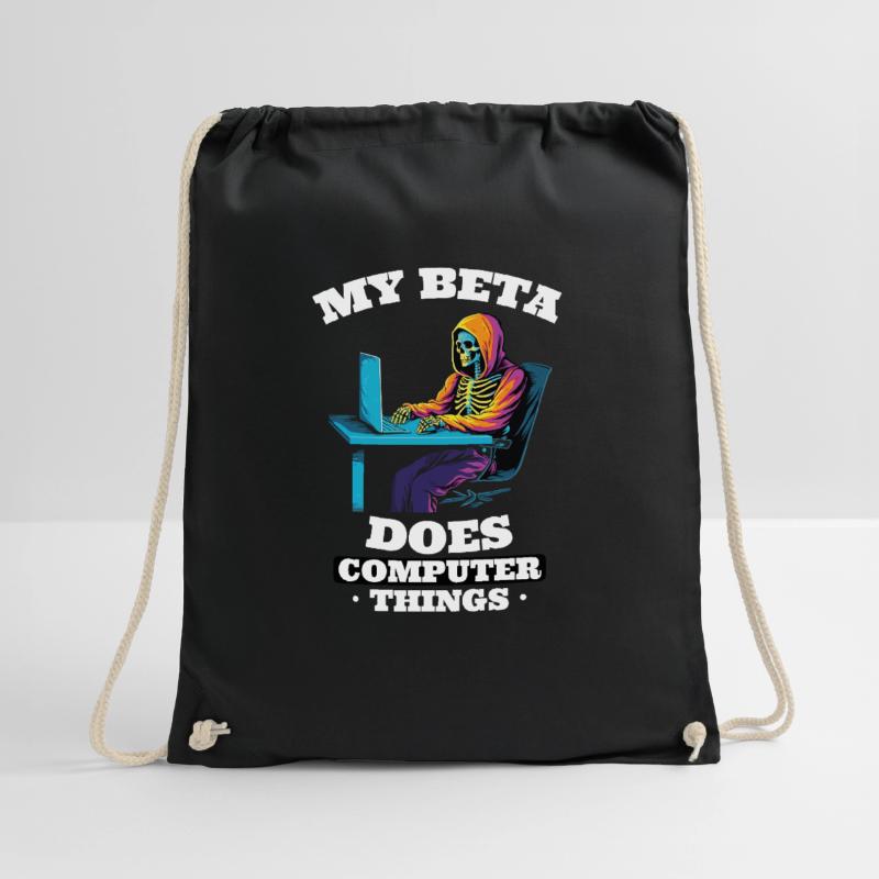 My beta makes computer things programmers Drawstring Bag