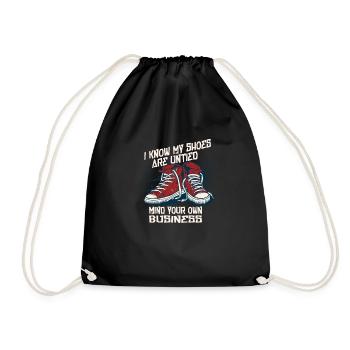 I know my shoes are open, but - Drawstring Bag - black - Front