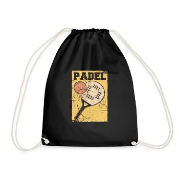Padel Tennis Paddle Paddle Ball Padel Platform - Drawstring Bag - black - Front