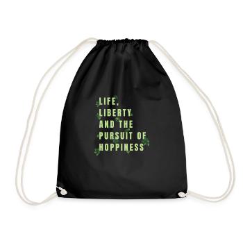 Life, Freedom and the Pursuit of Hoppiness - Drawstring Bag - black - Front