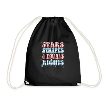 Rayures étoilées et égalité - Sac de sport léger - noir - Devant