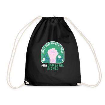 Les filles veulent juste avoir des droits humains fondamentaux - Sac de sport léger - noir - Devant