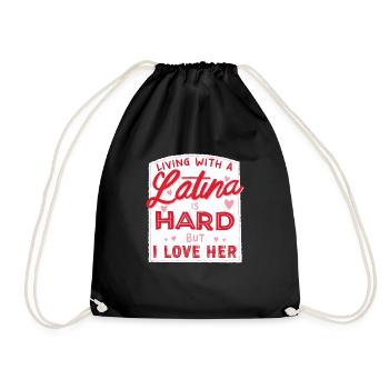 Life with a Latina is hard - but I - Drawstring Bag - black - Front