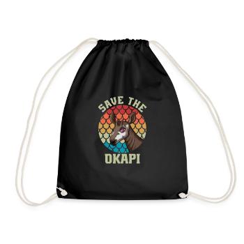 Okapi Sunset Spirit Animal - Turnbeutel - Schwarz - Vorne