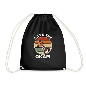 Okapi Sunset Spirit Animal - Turnbeutel - Schwarz - Vorne