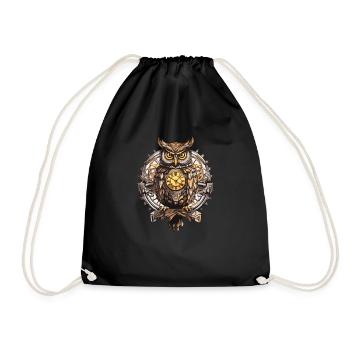 Eule Wildnis Geist Tier Natur Steampunk - Turnbeutel - Schwarz - Vorne