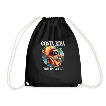Costa Rica Sloth Like A Tropical Sloth - Drawstring Bag - black - Front