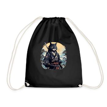 Japanische Kunst Katze Kawaii Anime - Turnbeutel - Schwarz - Vorne
