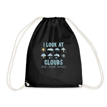 Je regarde les nuages et je sais des choses... - Sac de sport léger - noir - Devant