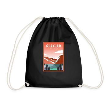 Glacier National Park, British Columbia, Canada - Drawstring Bag - black - Front
