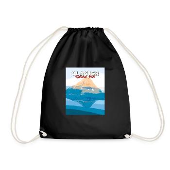 Glacier National Park, British Columbia, Canada - Drawstring Bag - black - Front