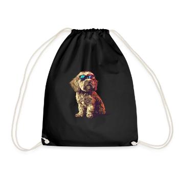 Labradoodle Doodle Dogs Mom Furry Friend - Drawstring Bag - black - Front