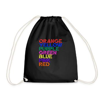 Farben Des Regenbogens - Lustiges ROYGBIV - Turnbeutel - Schwarz - Vorne