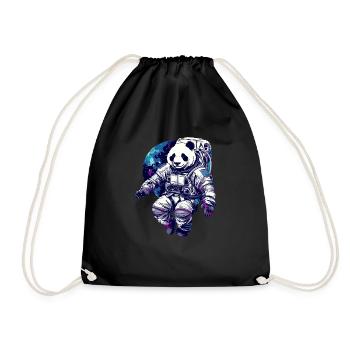 Panda Astronaut - Bamboo Rocket Adventures - Turnbeutel - Schwarz - Vorne