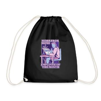Working From Home - Employee of the Month - Drawstring Bag - black - Front