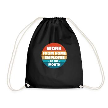Working from Home - Employee of the Month - Drawstring Bag - black - Front