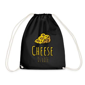 Le fromage, c’est la vie | Cadeau amusant pour les amateurs de fromage - Sac de sport léger - noir - Devant