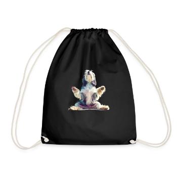 Inspirer, Expirer - Carlin, Yoga, Exercice, Sports canins - Sac de sport léger - noir - Devant