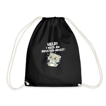 Aide J’ai besoin d’un adulte adulte - Sac de sport léger - noir - Devant