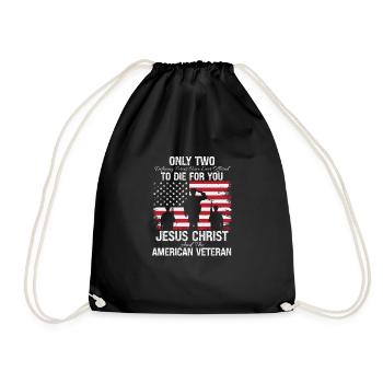 Only Two Die For You - Jesus Und Veteranen - Turnbeutel - Schwarz - Vorne