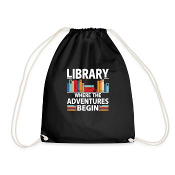 Bibliothèque Là où les aventures commencent - Coloré - Sac de sport léger - noir - Devant