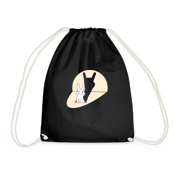 Lapin drôle avec une ombre rock’n’roll - Sac de sport léger - noir - Devant
