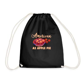 Graphique américain en tant que tarte aux pommes en rouge et vert - Sac de sport léger - noir - Devant