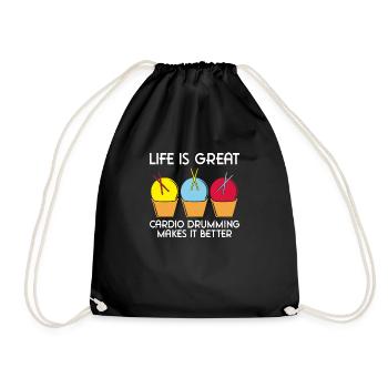 La vie est belle, le cardio le rend meilleur - Sac de sport léger - noir - Devant