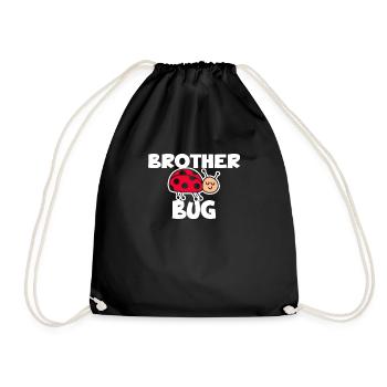 Brother Bug Funny Ladybug Cartoon for - Drawstring Bag - black - Front