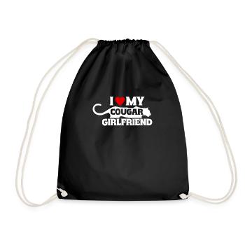 I love my cougar girlfriend - Drawstring Bag - black - Front