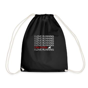 I Love Running I Am Dying Funny Running Humor - Drawstring Bag - black - Front
