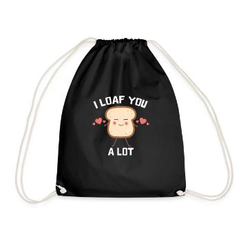 Ich Liebe Dich Sehr Lustiges Brot Design Mit - Turnbeutel - Schwarz - Vorne