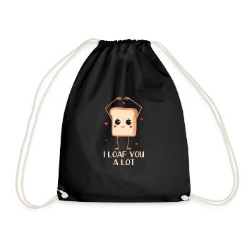 Ich Liebe Dich Sehr Lustiges Brot Design Mit - Turnbeutel - Schwarz - Vorne