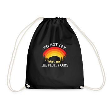 Ne caressez pas les vaches duveteuses Bison Coucher de soleil - Sac de sport léger - noir - Devant