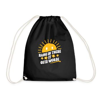 Sourire optimiste soleil - Hang In - Sac de sport léger - noir - Devant