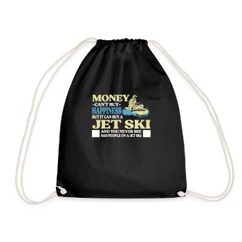 Money can't buy happiness but a jet ski - Drawstring Bag - black - Front