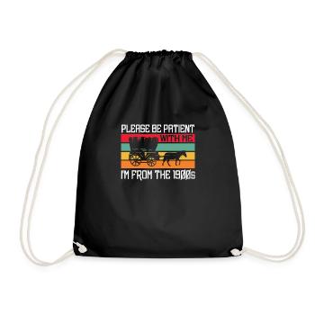 Please bear with me I'm from the 1900s - Drawstring Bag - black - Front