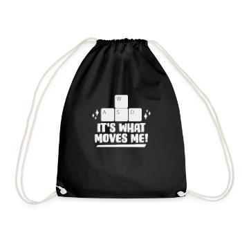 WASD It's What Moves Me Gaming Passion - Drawstring Bag - black - Front