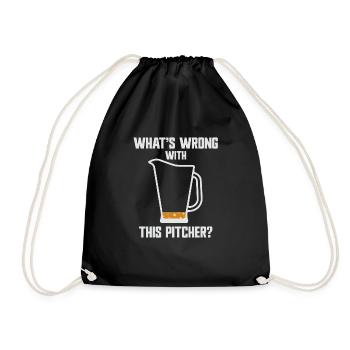 What's Wrong With This Pitcher? Humorous graphics - Drawstring Bag - black - Front