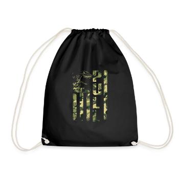Pull Camouflage Shooting Sports Motif - Drawstring Bag - black - Front