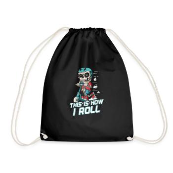 How I Roll : Squelette de patineur sur trottinette - Sac de sport léger - noir - Devant
